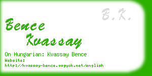 bence kvassay business card